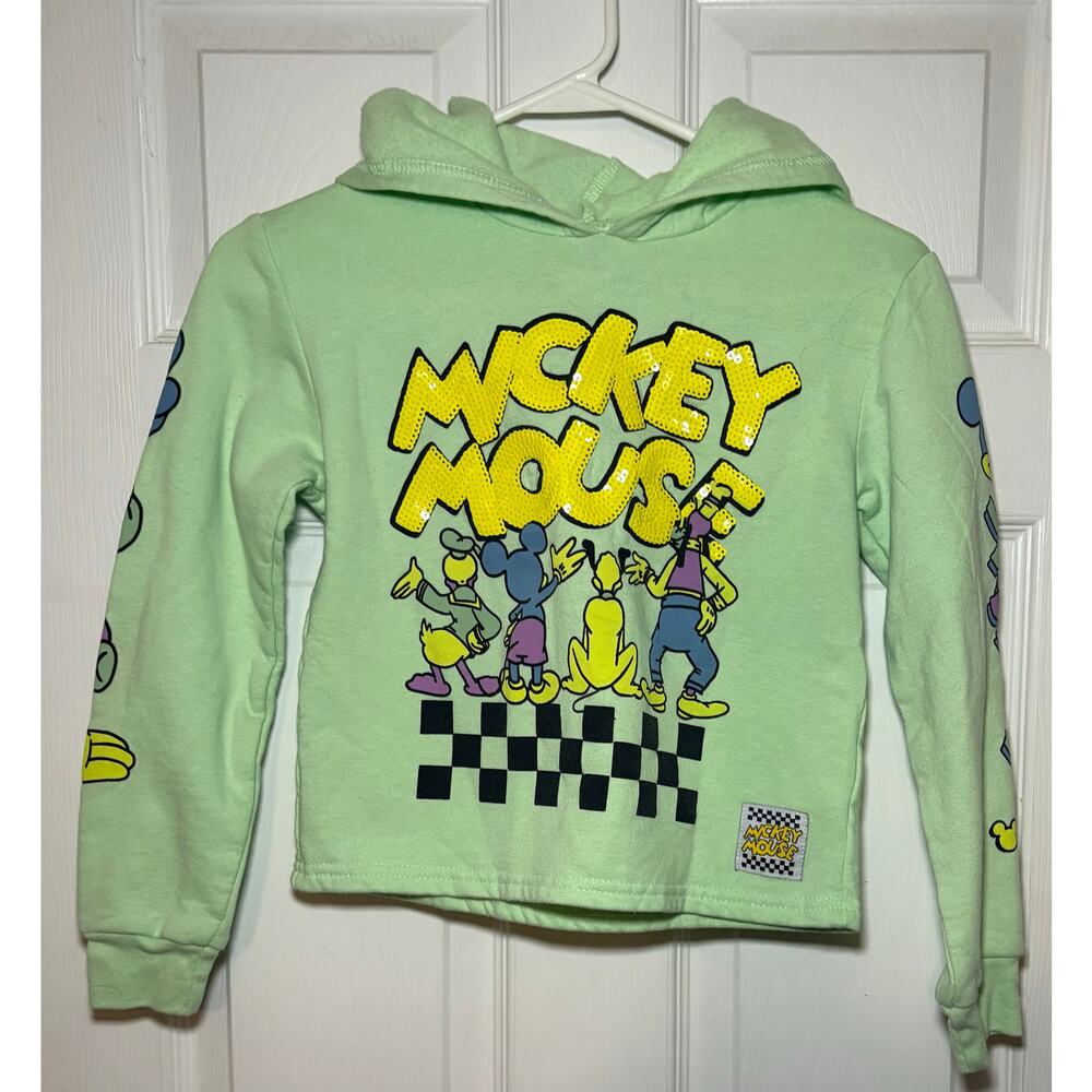 Mickey Mouse green hoodie. Size 10/12